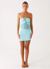 Lita Twist Mini Dress - Turquoise